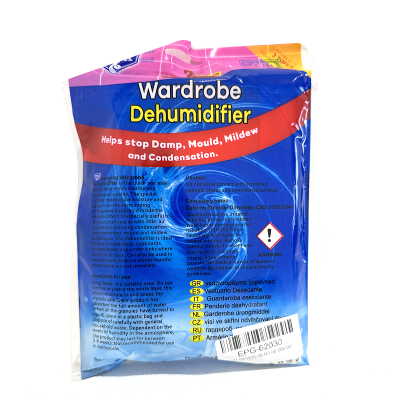 Moisture Absorber Hanging Dehumidifier Bags Wardrobe Dehumidifiers for Cupboards, Bedrooms, Washrooms