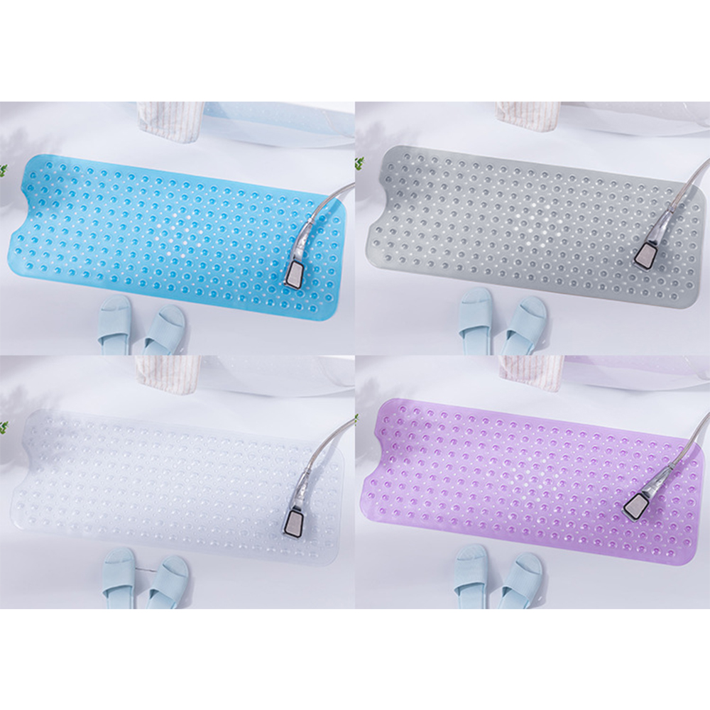 Non Slip Shower Mat Strong Suction Anti-Mold Rubber Mat 40x100cm - Grey