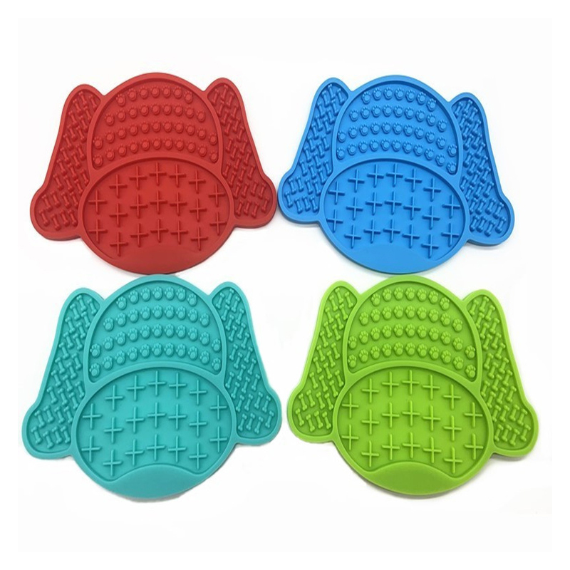 Non-Slip Silicone Dog Lick Pad Pet Food Feeder Bowl Puppy Cat Lick Mat Healthy - Green