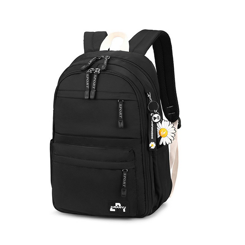 Nylon School Bags for Girls, Water Resistant Book Bags with Laptop Compartment Casual Baclpacks - Pink