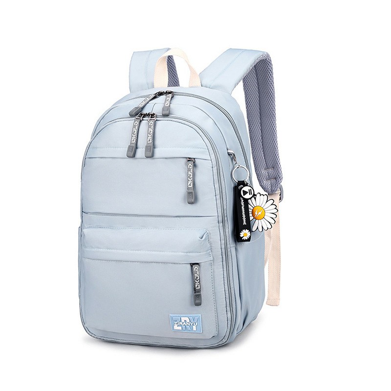 Nylon School Bags for Girls, Water Resistant Book Bags with Laptop Compartment Casual Baclpacks - Pink