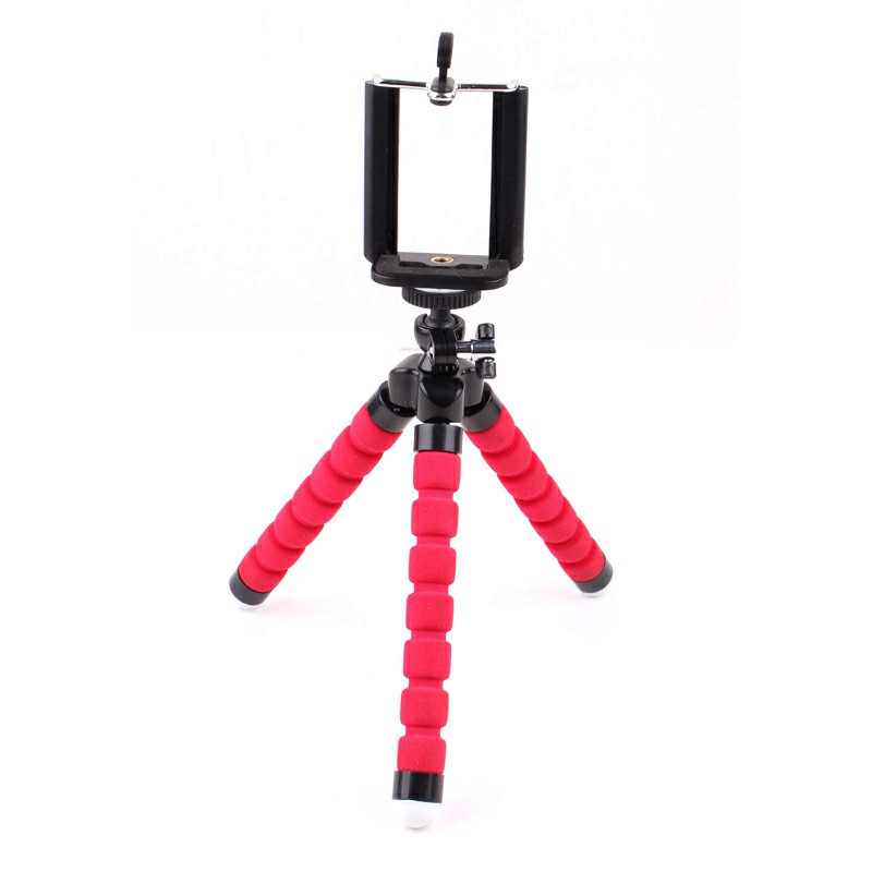 Octopus Mini TriPod Stand Grip Holder Mount Mobile Phones Cameras Holder Gadgets - Red