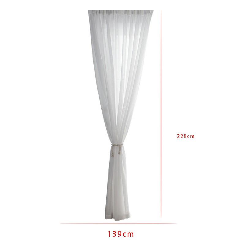 One Pair Sheer Slot Top Plain Voile Net Curtain Panels 140x137cm - Grey