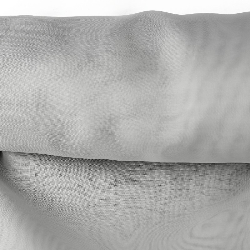 One Pair Sheer Slot Top Plain Voile Net Curtain Panels 140x137cm - Grey