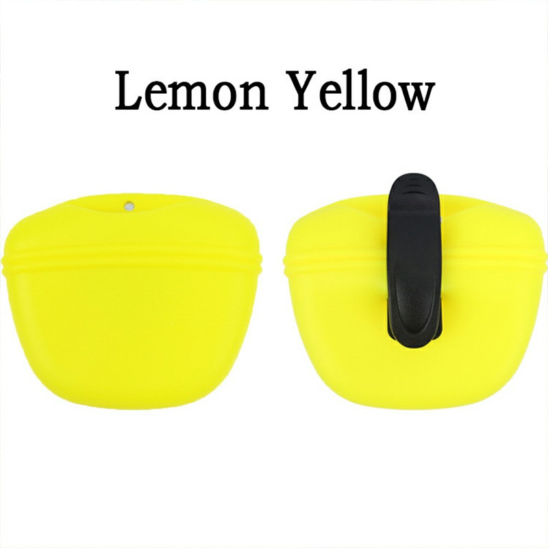 Outdoor Pet Dog Food Treat Snacks Bag Silicone Walking Dog Training Food Pockets Waist Storage Holder - Yellow