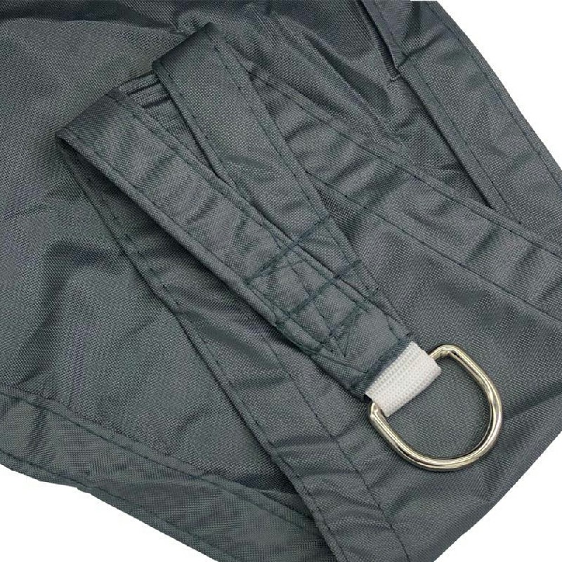 400D Triangle Outdoor Shade Sail Patio Suncreen Awning Garden Sun Canopy 98% UV Block Grey - 3x3x3m