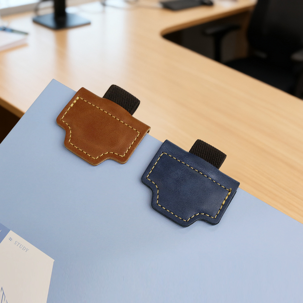 5pcs Personalised Magnetic Leather Bookmark with Pen Holder Page Marker Reader Gifts Gift