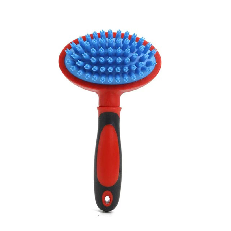 Pet Bath Massage Brush Blue Bristles 17 cm - Random Colours
