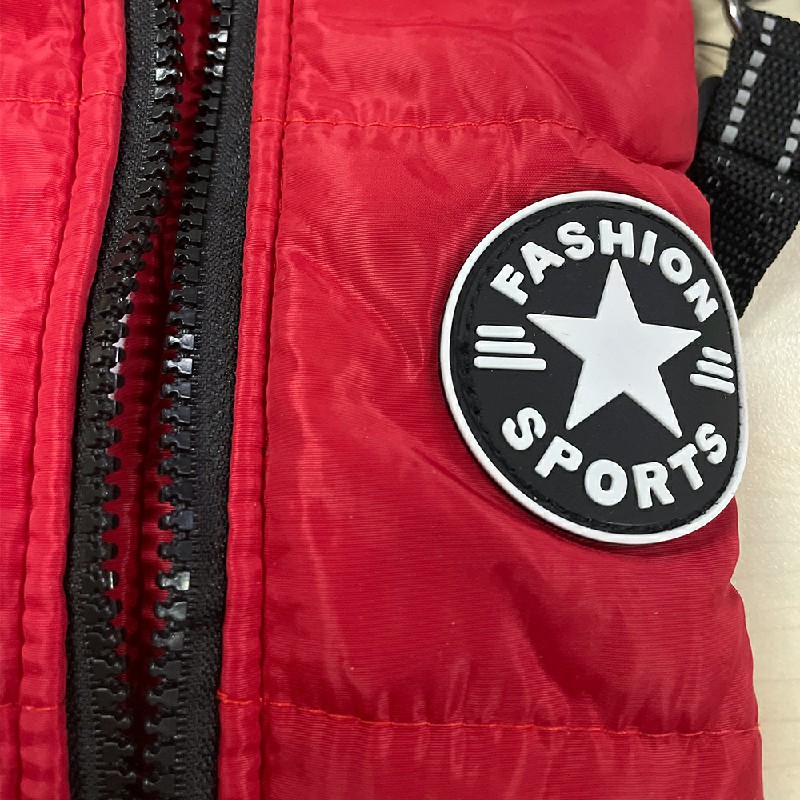 Pet Clothes Autumn Winter Warm Padded Coat Reflective Dog Vest Puppy Jacket with Harness - Purple 4XL