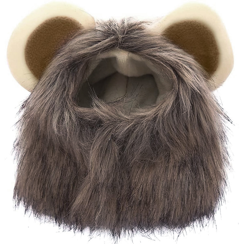 Pet Costume Brown Lion Mane Hood for Dog and Cat for Halloween - S