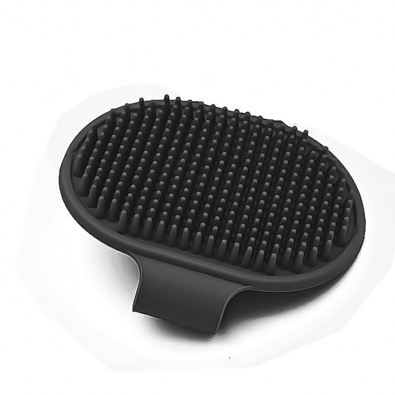 Pet Grooming Brush Cat Dog Detaining Massage Rubber Pad For Long and Short Hair - Black