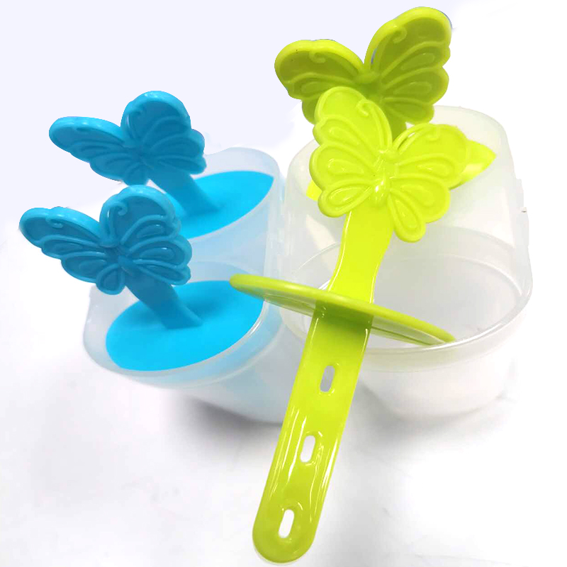 Plastic Ice Popsicle Maker Box 4 Popsicle Molds 8 cm - Random Colour