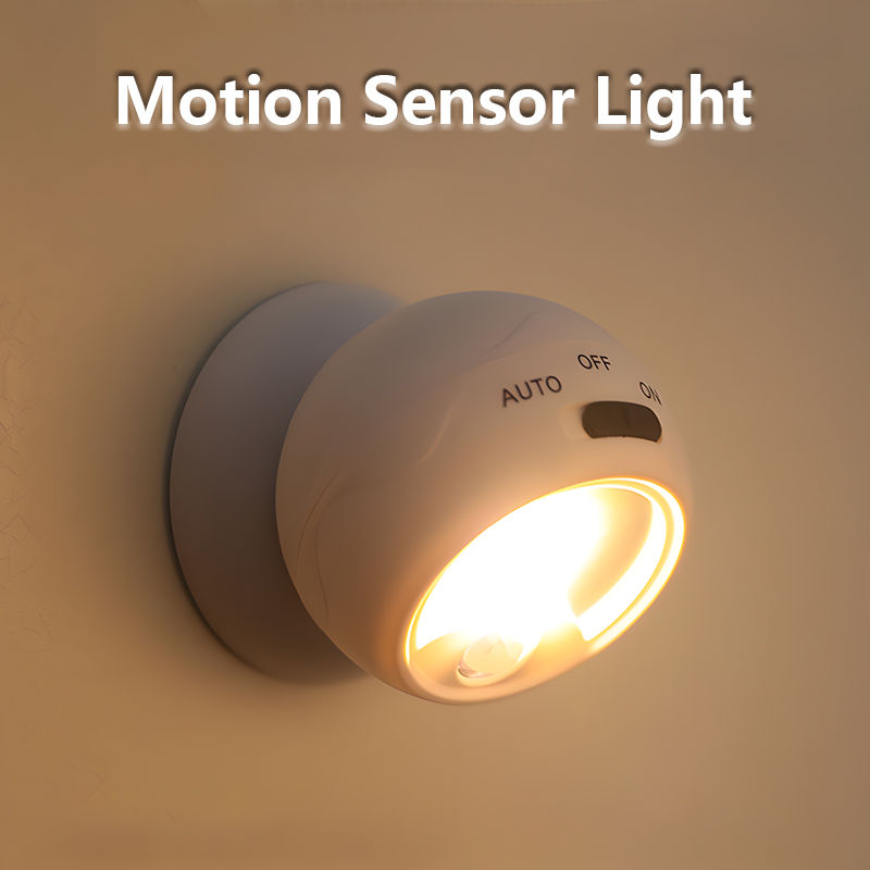 Plastic Motion Sensor Night Light Round Ball 7.2 x 6.5 x 7.2 cm