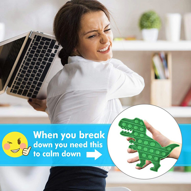 Pop it Fidget a Loud Side and a Quiet Side to Pop - Dinosaur