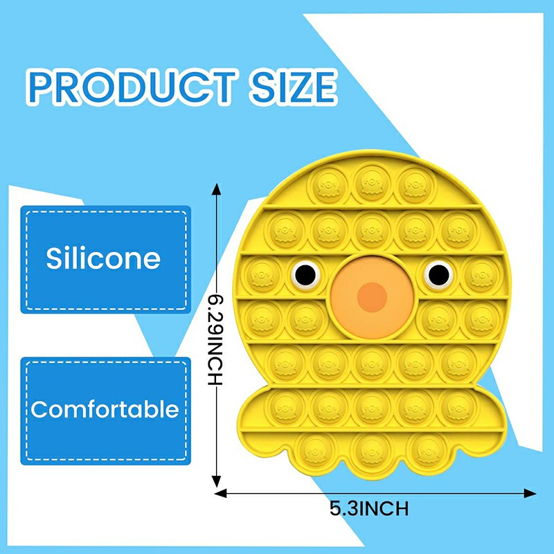 Pop it Fidget a Loud Side and a Quiet Side to Pop Octopus - Yellow