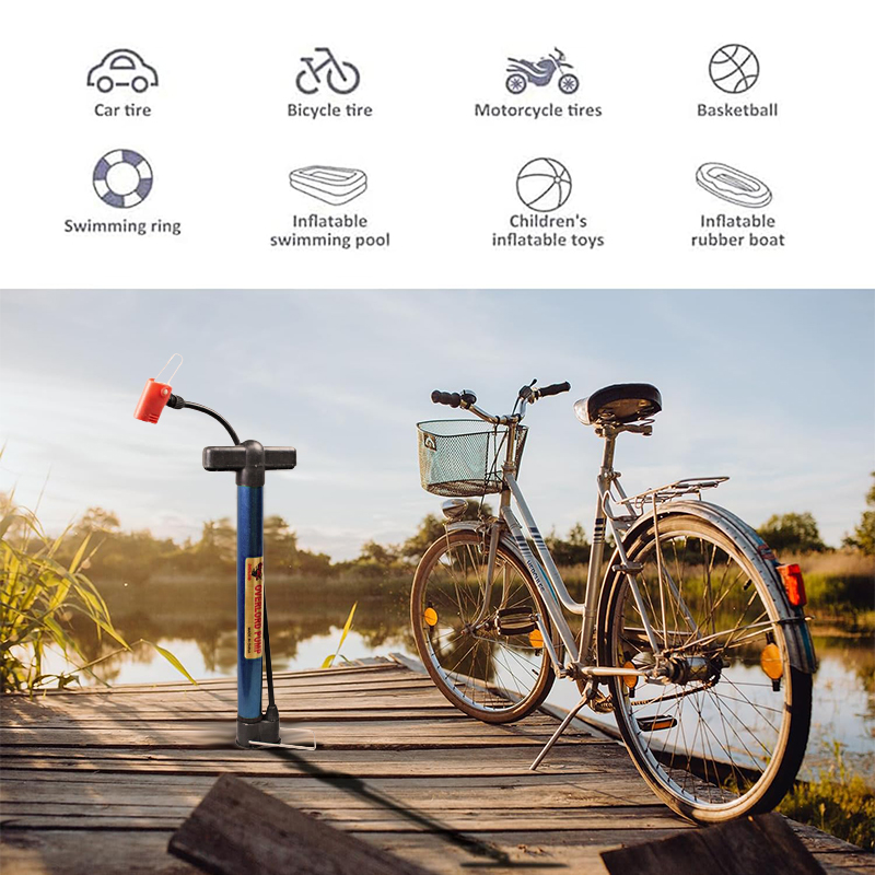 Portable Bike Floor Pump Mountain Bike Bicycle Air Pumps Mini Pocket Tyre Lightweight High Pressure Easy Pumping Manual 31.5cm