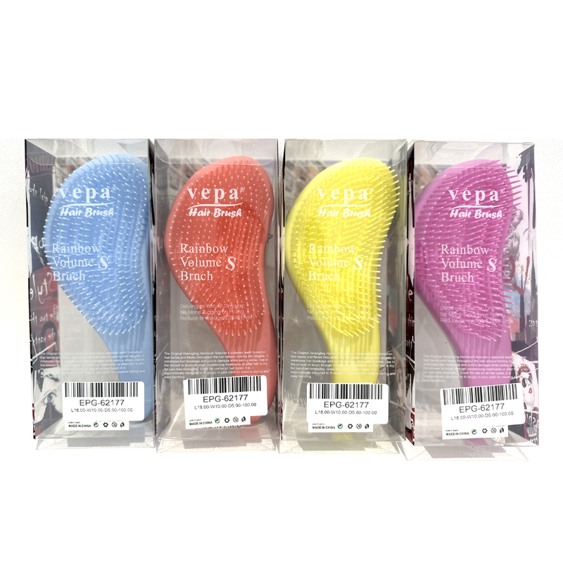 Professional Detangling Hair Brush Silicone Brush Printed Comb for Hairstyling - Random Colour