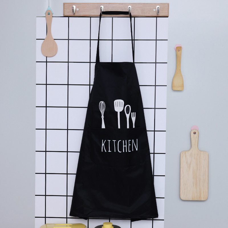 PVC Apron with Printed Design for BBQ Kitchen Baking 55 x 72 cm - Random Colour
