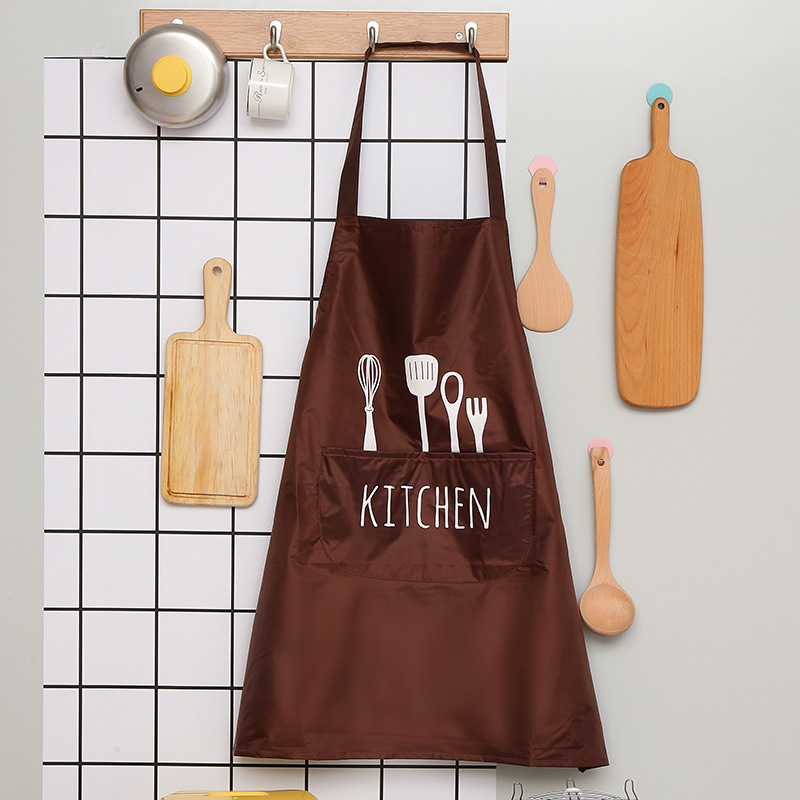 PVC Apron with Printed Design for BBQ Kitchen Baking 55 x 72 cm - Random Colour