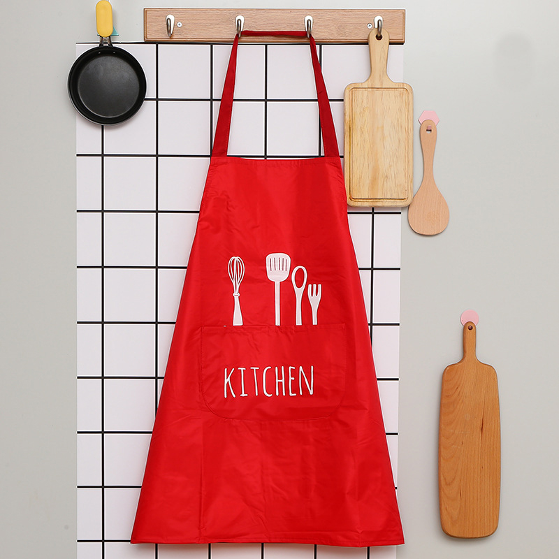 PVC Apron with Printed Design for BBQ Kitchen Baking 55 x 72 cm - Random Colour
