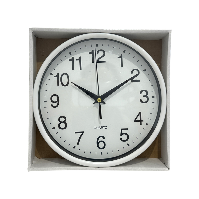 Quartz Basic Wall Clock Round Vintage Analogue Clocks for Home Kitchen Bedroom 20 cm - White
