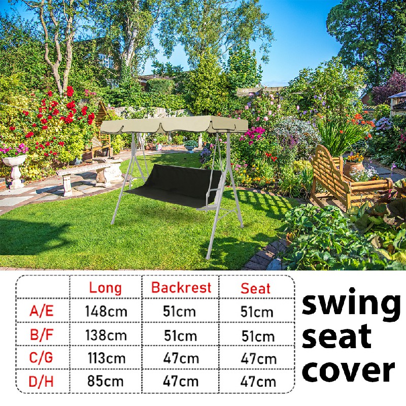 Replacement Part For Swing Seat Cover Garden Swinging Bench/Hammock 85x47x47cm Black