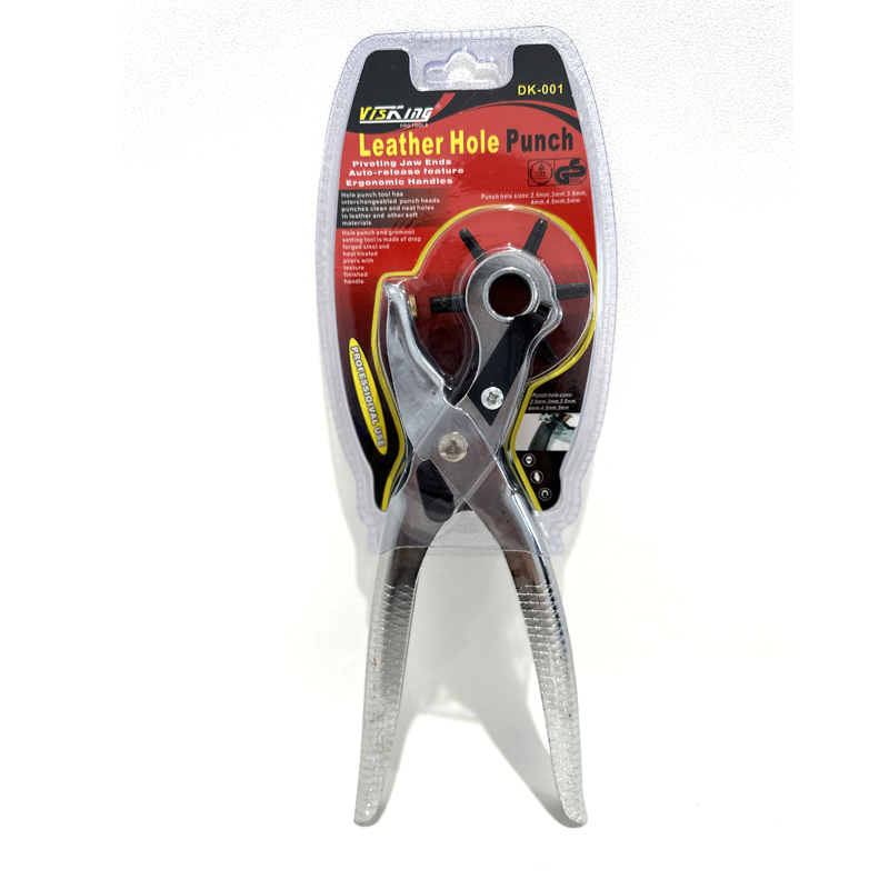 Revolving Punch Plier Leather Hole Punch Tool with 6 Hole Sizes for Home Diy