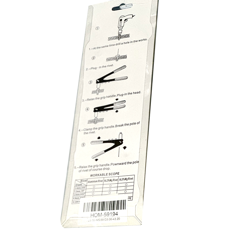 Rivet Gun Riveting Tool Hand Riveter for DIY with 4 Attached Nozzles