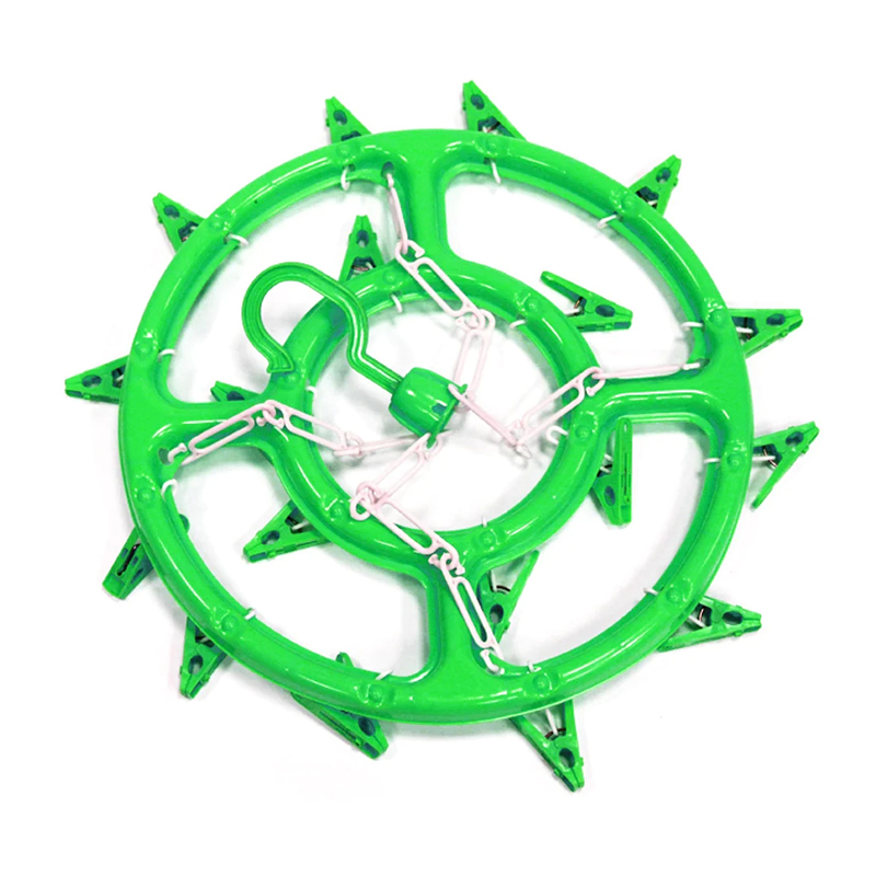 Round Clothes Hanger Hooked Pegs Heavy Duty Washing Line Hanger Home Travel Use Random Colours Random Sent