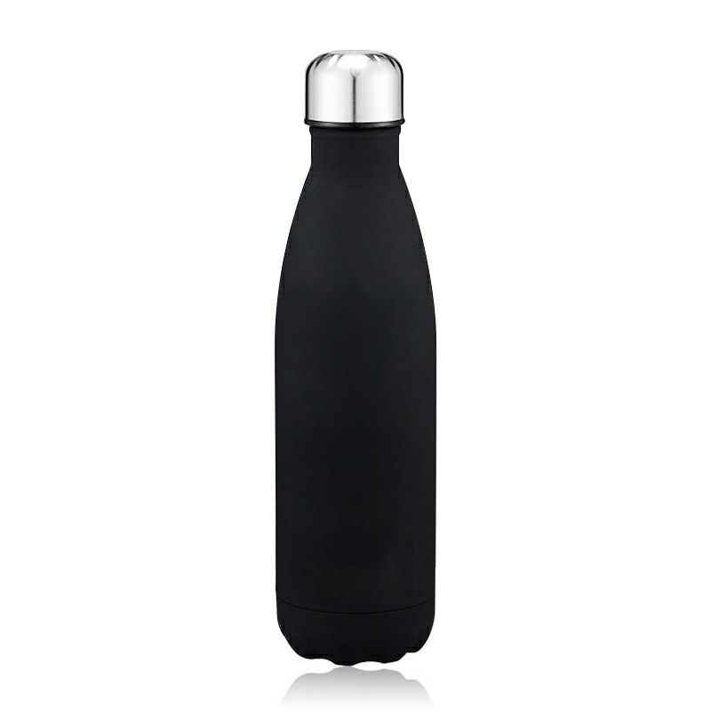 Rubber Paint 500ML Water Flask Stainless Steel Double Wall Vacuum Insulated Keep Hot and Cold Water Bottle - Matte Black