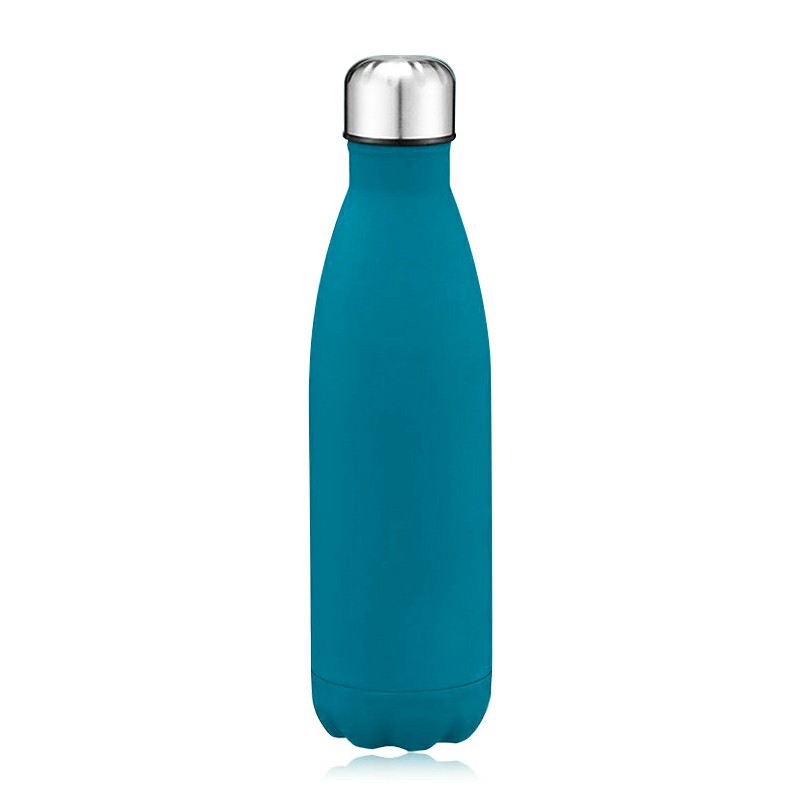Rubber Paint 500ML Water Flask Stainless Steel Double Wall Vacuum Insulated Keep Hot and Cold Water Bottle - Matte Teal