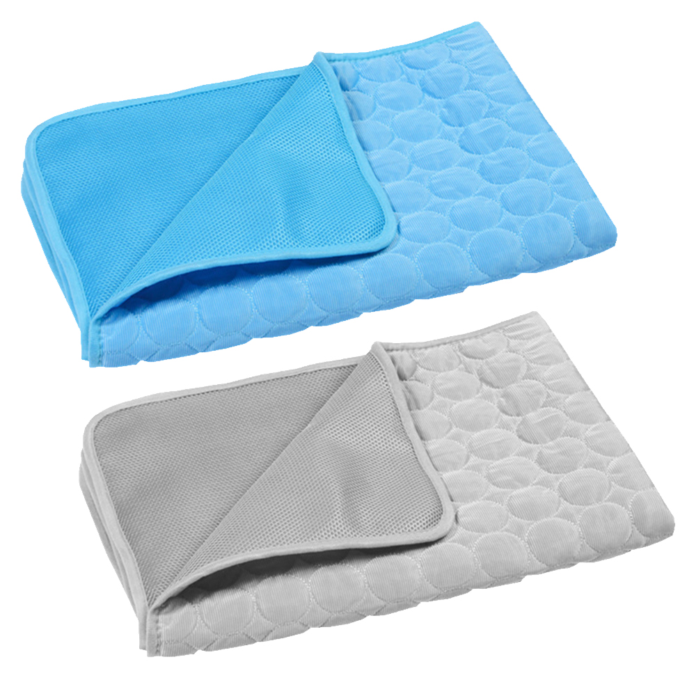 Self Cooling Pet Dog Cat Mat Heat Relief Non-Toxic Summer Pad 150x100cm XXL Blue