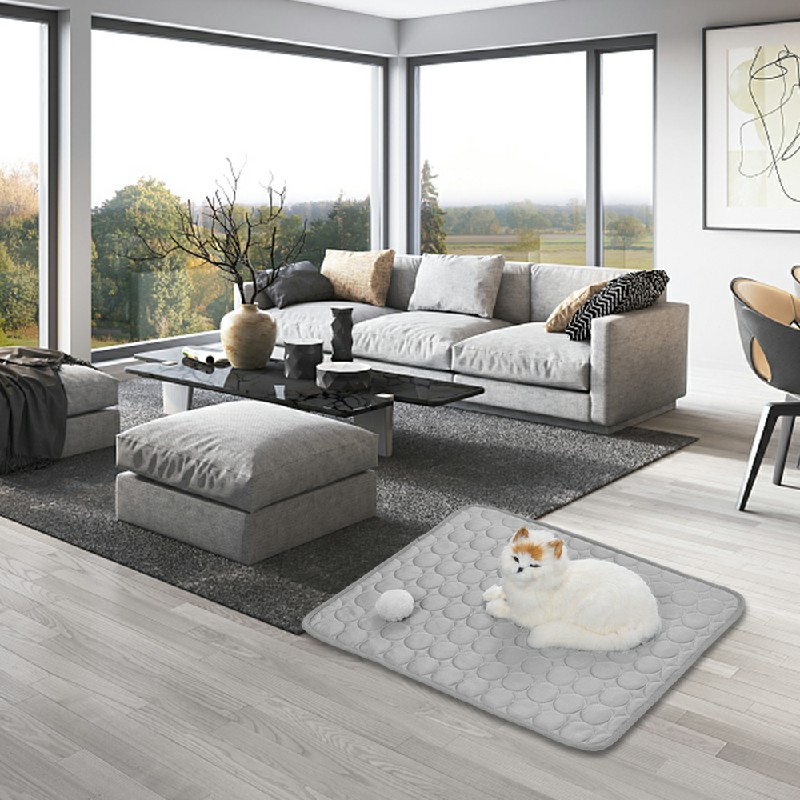 Self Cooling Pet Dog Cat Mat Heat Relief Non-Toxic Summer Pad 150x100cm XXL Grey