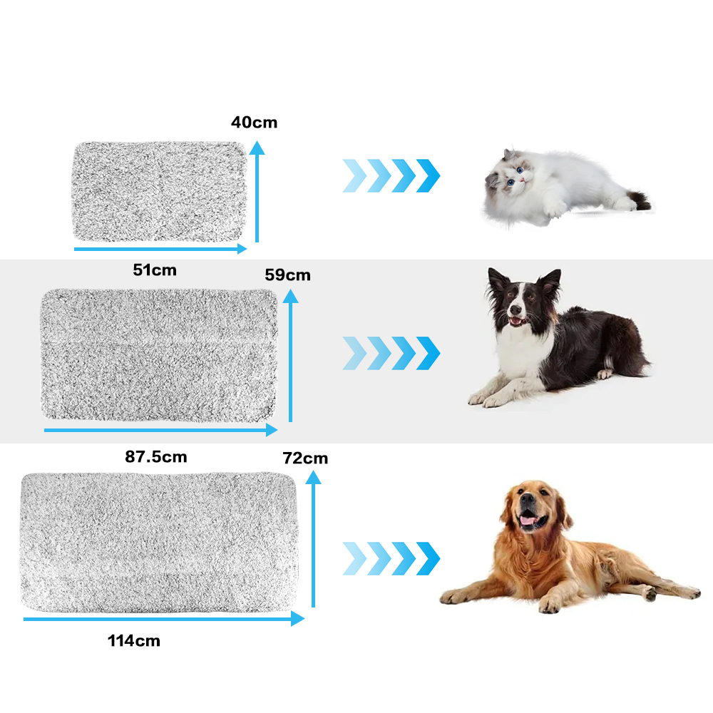 Self Heating Pet Pad Extra Warm Cat Dog Mat Thermal Pet Bed with Removable Cover for Indoor Outdoor Pets - L