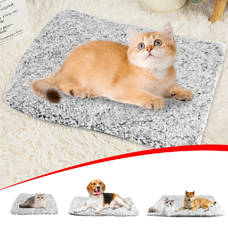 Self Heating Pet Pad Extra Warm Cat Dog Mat Thermal Pet Bed with Removable Cover for Indoor Outdoor Pets - L