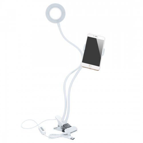 Selfie LED Light Ring with Phone Holder Stand Clip for Live Stream Makeup