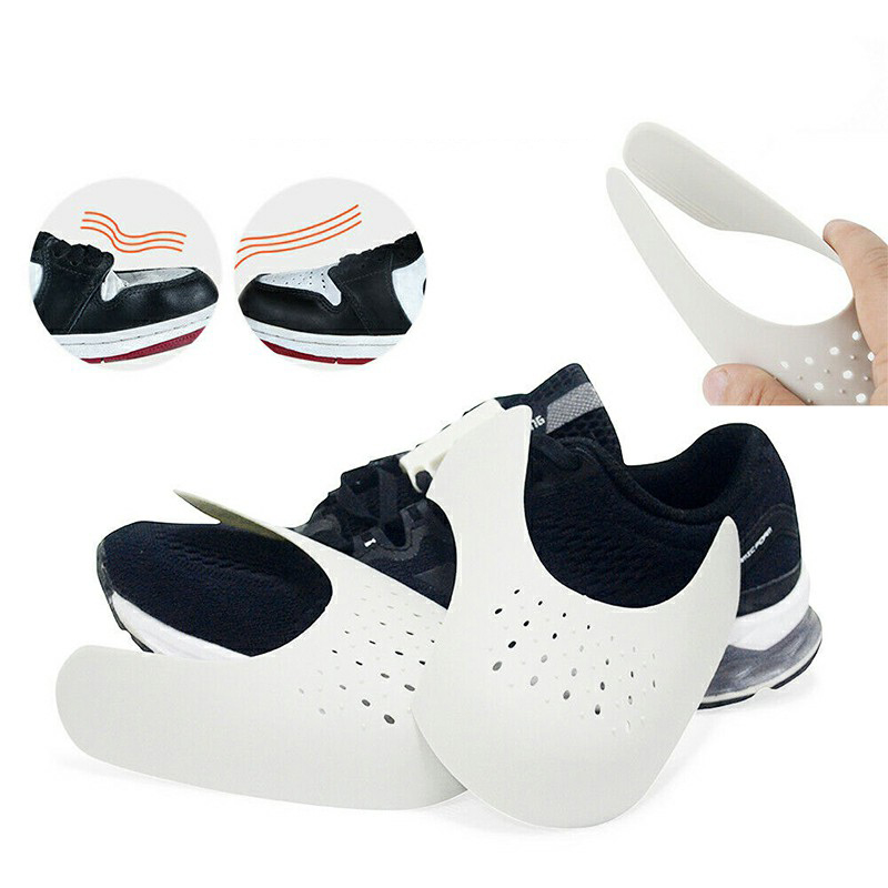 Shoe Trainer Protector Reusable Anti Crease Sneaker Shields Toe Box Decreaser for Men UK 7-12 - White