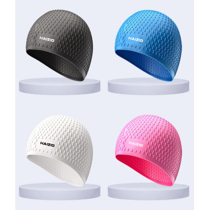 Silicone Swimming Pool Cap for Men and Women - Black