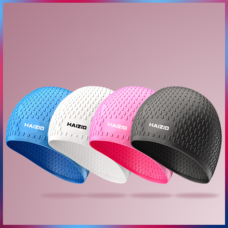 Silicone Swimming Pool Cap for Men and Women - Black