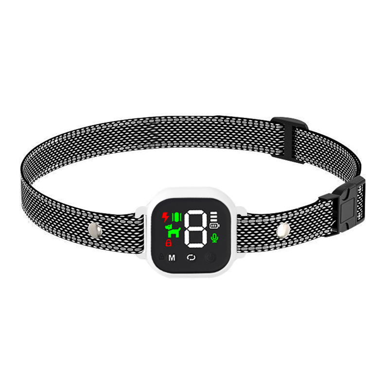 Smart Automatic Anti Barking Collar Digital Waterproof Stop Bark Collar for Dog Pet - White