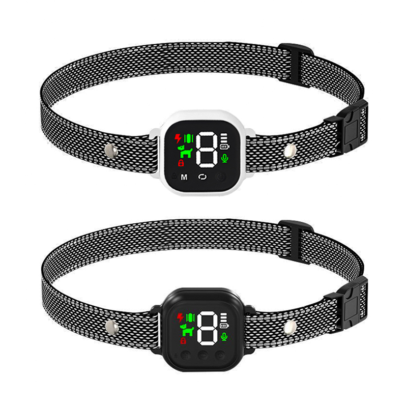 Smart Automatic Anti Barking Collar Digital Waterproof Stop Bark Collar for Dog Pet - White