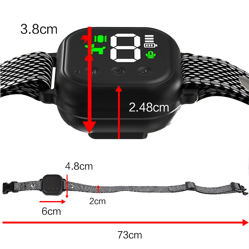 Smart Automatic Anti Barking Collar Digital Waterproof Stop Bark Collar for Dog Pet - White