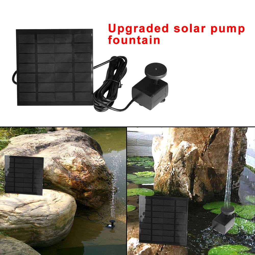 Solar Panel Powered Water Feature Plants Pump Garden Pool Pond Aquarium Fountain.