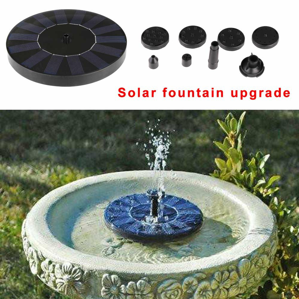 Solar Powered Floating Pump Water Fountain Birdbath Home Pool Garden Decor