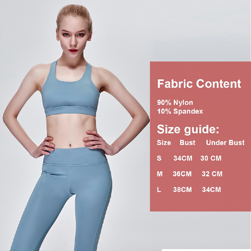 Sports Bra Running Fitness Yoga Bra - Blue L