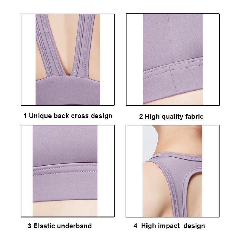 Sports Bra Running Fitness Yoga Bra - Purple S