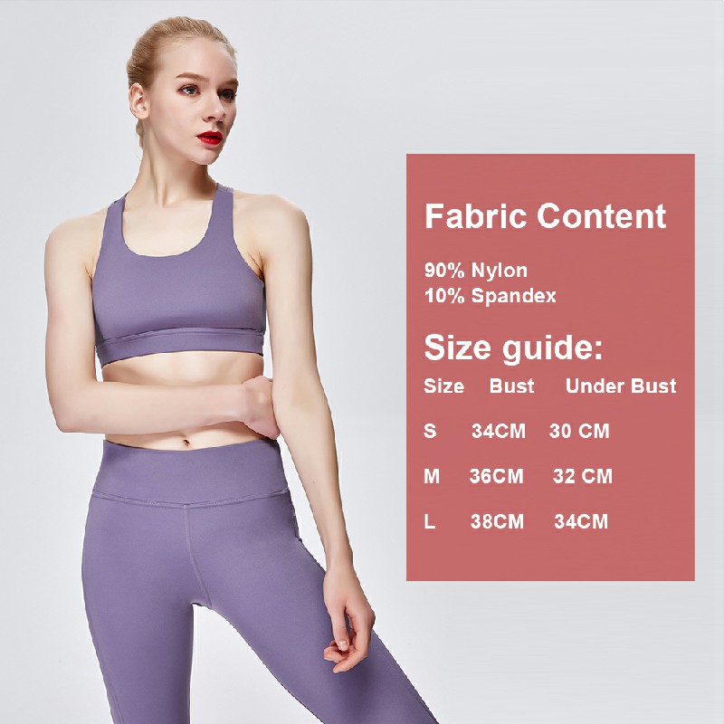 Sports Bra Running Fitness Yoga Bra - Purple S