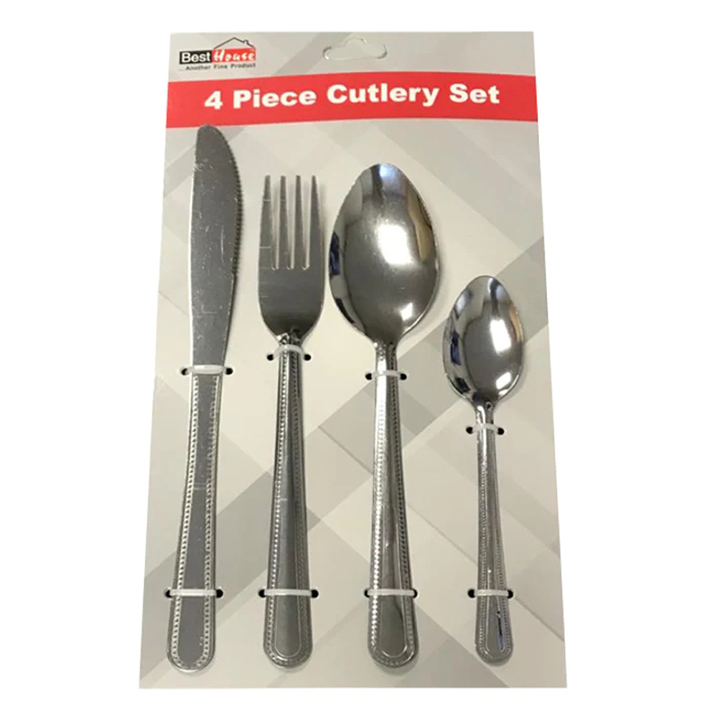 4PCS Cutlery Set with Fork Knife Spoons Stainless Steel Utensils Set Flatware Set for Home Kitchen