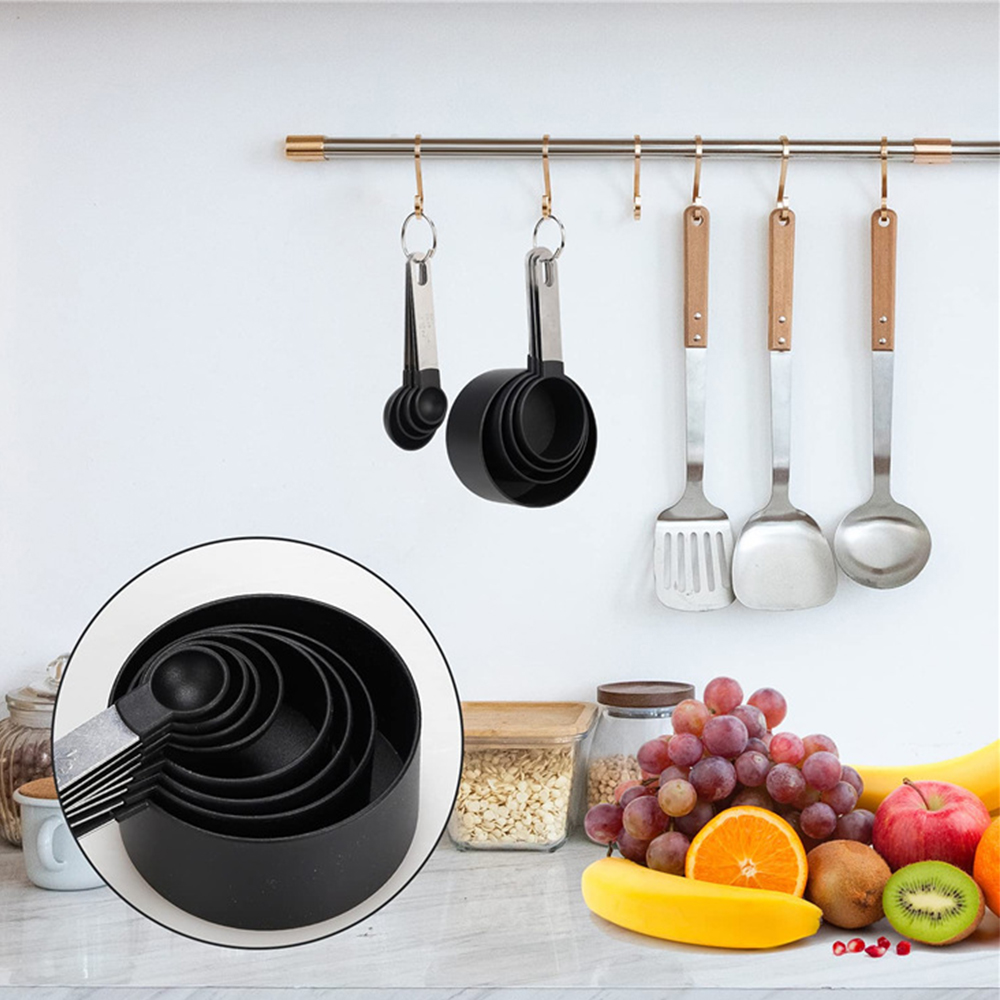 Stainless Steel Measuring Cups and Spoons 8 Pack Set with Handles for Baking Kitchen BBQ Use