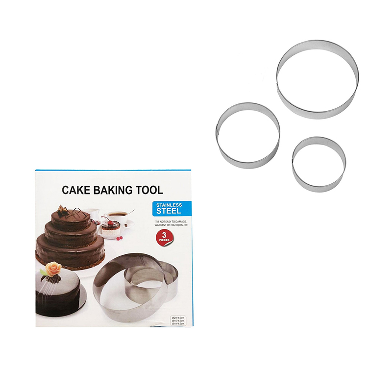 Stainless Steel Round Baking Ring Mould Set of 3
